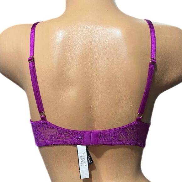Victoria’s Secret Very Sexy Unlined Demi chantillí lace bra magenta - Picture 4 of 4